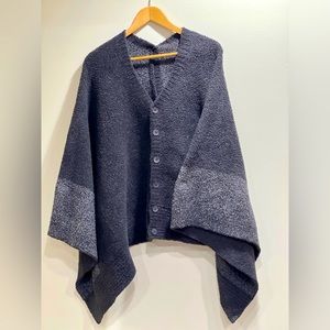 Barefoot Dreams Grey Button-Front Cozy Poncho